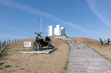 Fort Roupel Orta Makedonya, Yunanistan, 23 Ekim 2024, 1914 'te inşa edildi. Nisan 1941 'de Almanya' nın Yunanistan 'ı işgali sırasında savunmasıyla ünlü oldu..