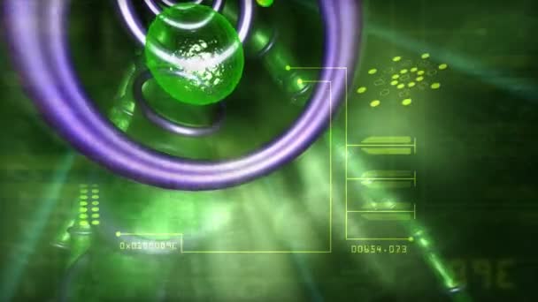 Green Binary Biological Experiment Abstract Background Loop Animated — Stock video