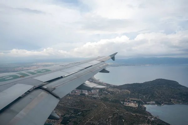 View of Cagliari from the airplane window