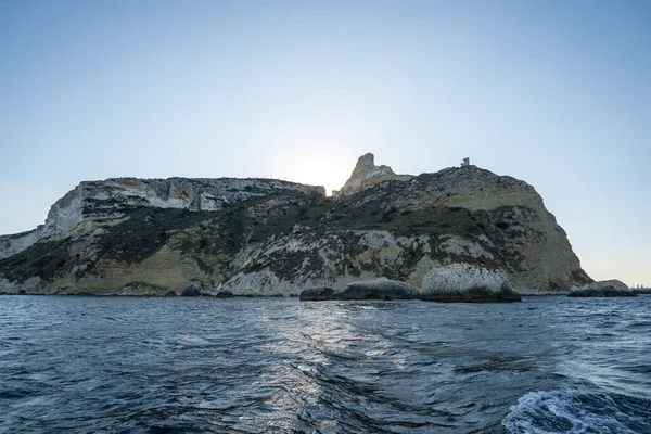 Sardinia, Cagliari, panorama of devil 's saddle on a boat