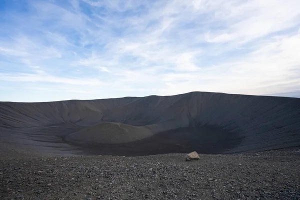 Hverfjal Blach Ashl Vulcano Crater Islandia — Foto de Stock