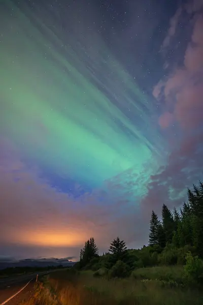 Aurora Noorderlicht Ijsland — Stockfoto