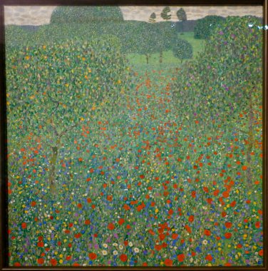 Poppy Field (Bluhender Mohn) painting by Gustav Klimt clipart
