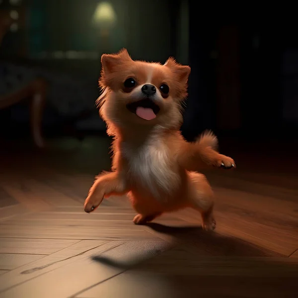 Dog dancing in the floor
