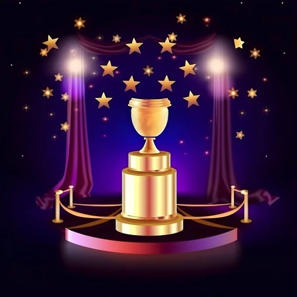 Champions award, sport victory, winner prize concept. Competition success, first place, best win, celebration ceremony symbol