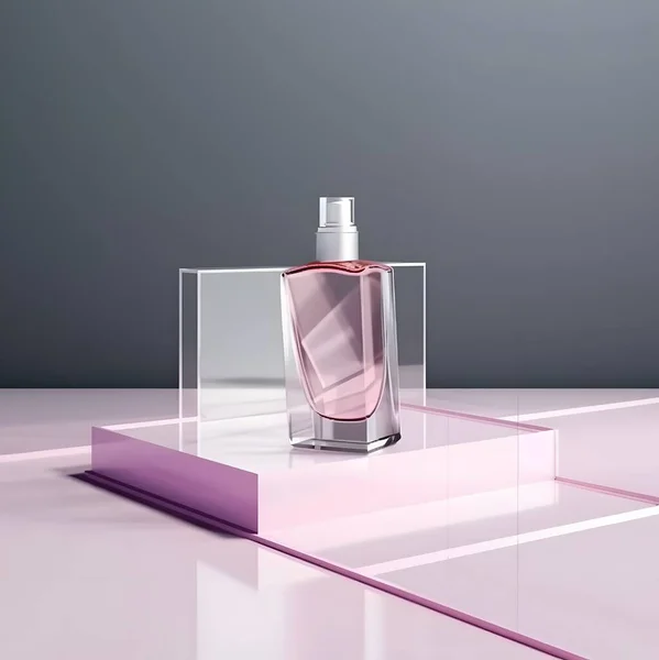 Womens perfume bottle studio cutout