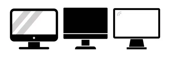 Monitore Ícones Laptop Computador —  Vetores de Stock