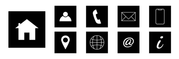 Set Website Icon Vector Communication Icon Symbol — Stok Vektör