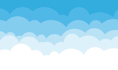 Mavi gökyüzü vektörlü bulut çizgi filmi soyut arkaplan Eps 10.