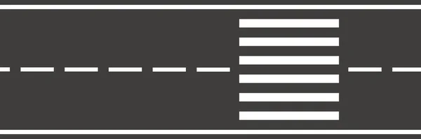 Crosswalk Para Seguridad Caminando Través Carretera Vista Superior Vector Ilustración — Vector de stock