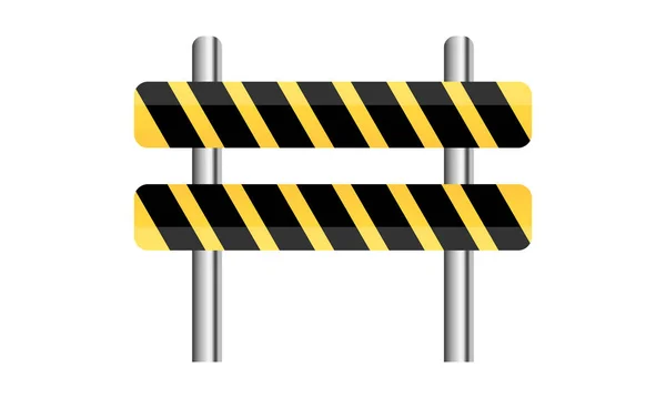 Illustration Vectorielle Barrière Jaune Noire Pour Indiquer Tronçon Dangereux Route — Image vectorielle