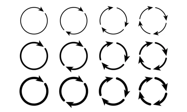 Collection Différentes Flèches Circulaires Sur Fond Blanc — Image vectorielle
