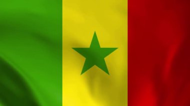 Senegal Ulusal Bayrağı. Senegal bayrağının 4K kusursuz döngü animasyonu. Gerçekçi bayrak video canlandırması