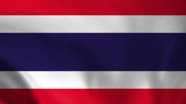 Tayland Ulusal Bayrağı. Tayland bayrağının 4K kusursuz döngü animasyonu. Gerçekçi bayrak video canlandırması.