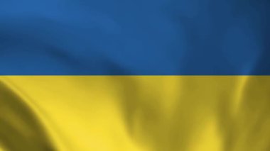Ukrayna Ulusal Bayrağı. Ukrania bayrağının 4K kusursuz döngü animasyonu. Gerçekçi bayrak video canlandırması.