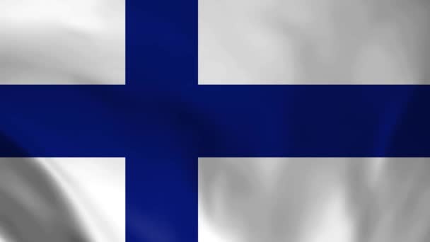 Finland Nationale Vlag Naadloze Lus Animatie Van Finse Vlag Realystische — Stockvideo