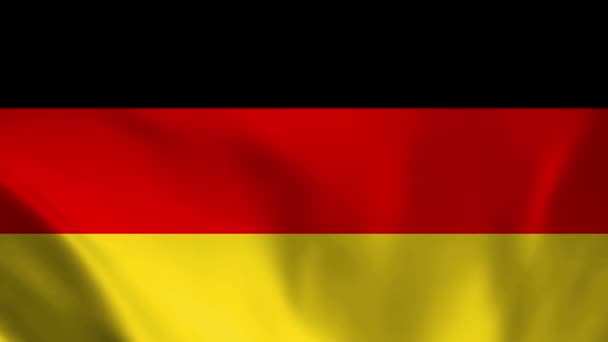Tysklands Nationalflagga Sömlös Loop Animation Den Tyska Flaggan Realytisk Flaggvideoanimation — Stockvideo