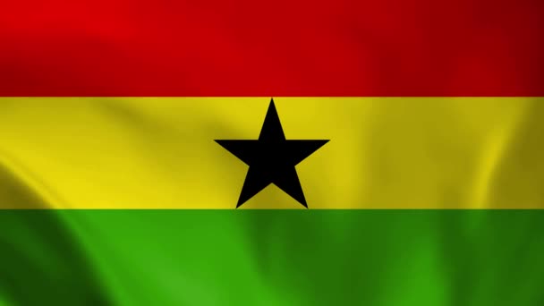 加纳国旗 4K无缝循环动画加纳国旗 Realystic标志视频动画 — 图库视频影像