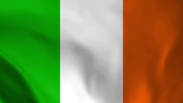 Bandiera Nazionale Irlanda Animazione Loop Senza Soluzione Continuità Della Bandiera — Video Stock