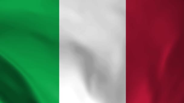 意大利国旗 4K意大利国旗无缝循环动画 Realystic标志动画 — 图库视频影像