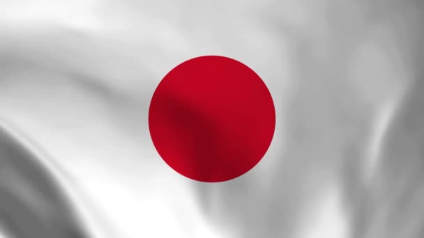 Japán Nemzeti Zászló Zökkenőmentes Ciklus Animáció Japán Zászló Realisztikus Zászló — Stock videók