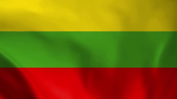 Flaga Narodowa Litwy Płynna Animacja Pętli Flagi Litwy Realistyczna Animacja — Wideo stockowe