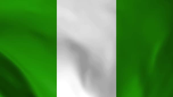 Nigeria Nationale Vlag Naadloze Lus Animatie Van Nigeria Vlag Realystische — Stockvideo