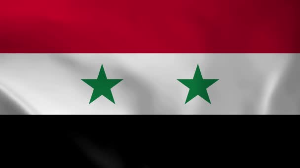 Flaga Narodowa Syrii Płynna Animacja Pętli Flagi Syrii Realistyczna Animacja — Wideo stockowe