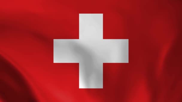 瑞士国旗 4K瑞士国旗无缝循环动画 Realystic标志视频动画 — 图库视频影像