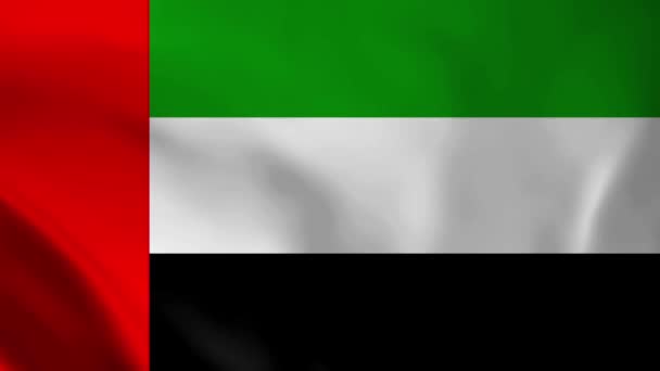 Förenade Arabemiratens Flagga Sömlös Loop Animation Förenade Arabemiratens Flagga Realytisk — Stockvideo