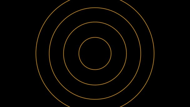 Žluté Fialové Kruhy Abstraktní Futuristický Tech Pohyb Černém Pozadí Animace — Stock video