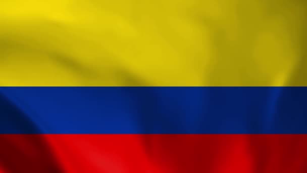 Colombia National Flag Seamless Loop Animation Colombia Flag Realystic Flag — Stock Video