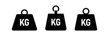 Ağırlık, Kilogram Sembol Simgesi Koleksiyon Vektörü İllüstrasyonu