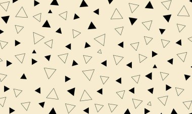 Asgari siyah grafik geometrik üçgen kusursuz memphis desen ilüstrasyonu.