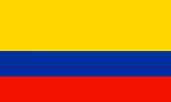 Simples Colômbia Bandeira Oficial Ilustração Vetor Eps — Vetor de Stock