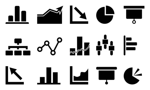Conjunto Simple Diagrama Gráficos Gráficos Relacionados Con Colección Iconos Vectoriales — Vector de stock