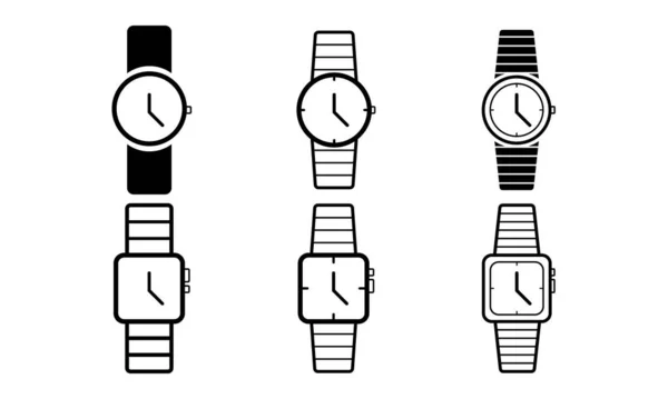 Kol Saati Simgesi Logo Izole Edilmiş Işaret Sembolleri Koleksiyonu Yükseklik — Stok Vektör