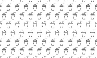 Beyaz arkaplanda milkshake ikonu deseni. Vektör İllüstrasyonu.