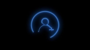 Mavi Işıldayan Video Görüntüleri Yeni Üye Neon simgesi Ekle. Siyah arkaplan üzerindeki Neon Çizgileri soyut döngüsü. Gelecekçi lazer geçmişi. Kusursuz döngü. 4k video