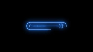 Mavi Parlaklık Çubuğu 'nun neon ikonunun video görüntüleri. Siyah arkaplan üzerindeki Neon Çizgileri soyut döngüsü. Gelecekçi lazer geçmişi. Kusursuz döngü. 4k video