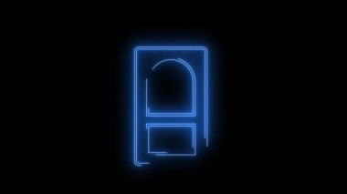 Parlayan iç kapının ikonunun video görüntüleri. Siyah arkaplan üzerindeki Neon Çizgileri soyut döngüsü. Gelecekçi lazer geçmişi. Kusursuz döngü. 4k video