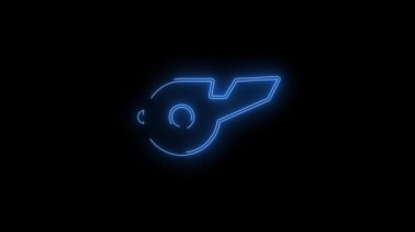 Parlayan Hakem düdük ikonunun video görüntüleri. Siyah arkaplan üzerindeki Neon Çizgileri soyut döngüsü. Gelecekçi lazer geçmişi. Kusursuz döngü. 4k video