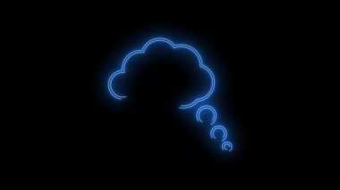 Mavi Işıldayan Baloncuk Neon ikonunun video görüntüleri. Siyah arkaplan üzerindeki Neon Çizgileri soyut döngüsü. Gelecekçi lazer geçmişi. Kusursuz döngü. 4k video