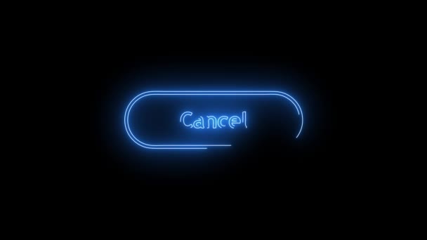 Vídeo Blue Glowing Cancelar Icono Neón Looped Neon Lines Resumen — Vídeos de Stock