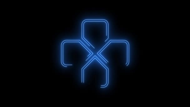 Imágenes Vídeo Blue Glowing Game Icono Neón Joystick Looped Neon — Vídeos de Stock