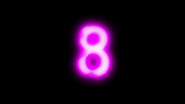 Videofelvétel Nyolcas Neon Ikon Rózsaszínű Ragyogásáról Looped Neon Lines Elvont — Stock videók