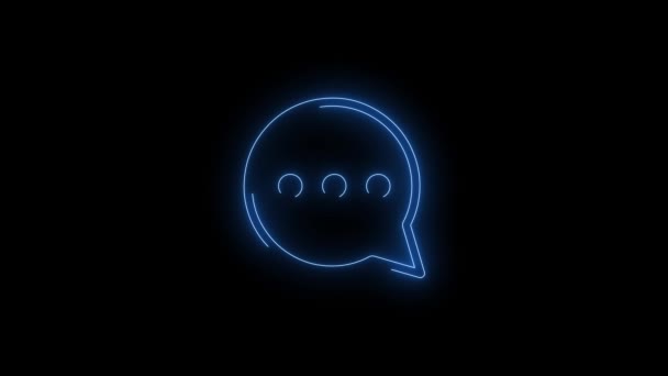 Video Záběry Modré Zářící Neonové Ikony Bubliny Řeči Smyčka Neon — Stock video