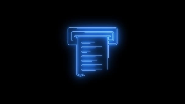 Video Footage Glowing Tax Bill Icon Looped Neon Lines Abstract — Stock Video