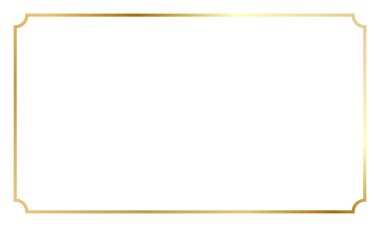 Web sunumu için dikdörtgen altın çerçeve. Vektör illüstrasyonu