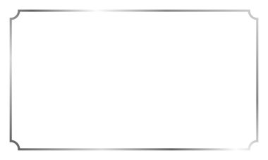 Web sunumu için dikdörtgen klasik Gümüş çerçeve. Vektör illüstrasyonu